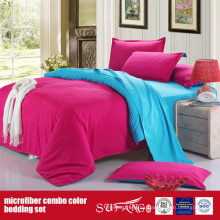 Conjunto de ropa de cama combinada de poliéster cómodo color sólido